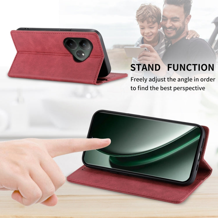 For Realme GT 6 Global Business Solid Color Magnetic RFID Leather Phone Case