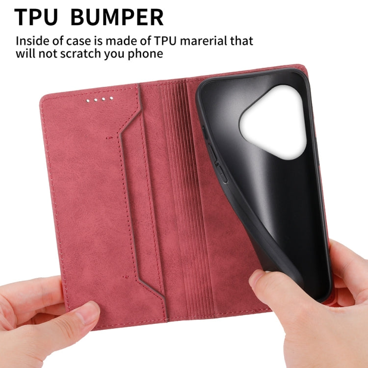 For Realme GT 6 Global Business Solid Color Magnetic RFID Leather Phone Case
