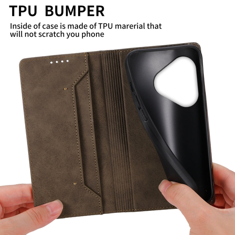 For Realme GT 6 Global Business Solid Color Magnetic RFID Leather Phone Case