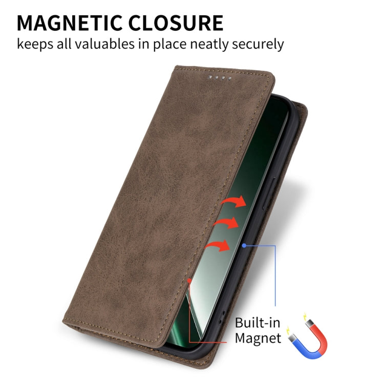For Realme GT 6 Global Business Solid Color Magnetic RFID Leather Phone Case