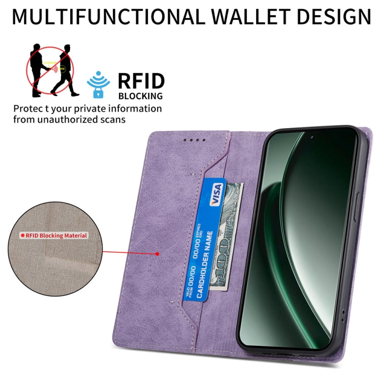 For Realme GT 6 Global Business Solid Color Magnetic RFID Leather Phone Case