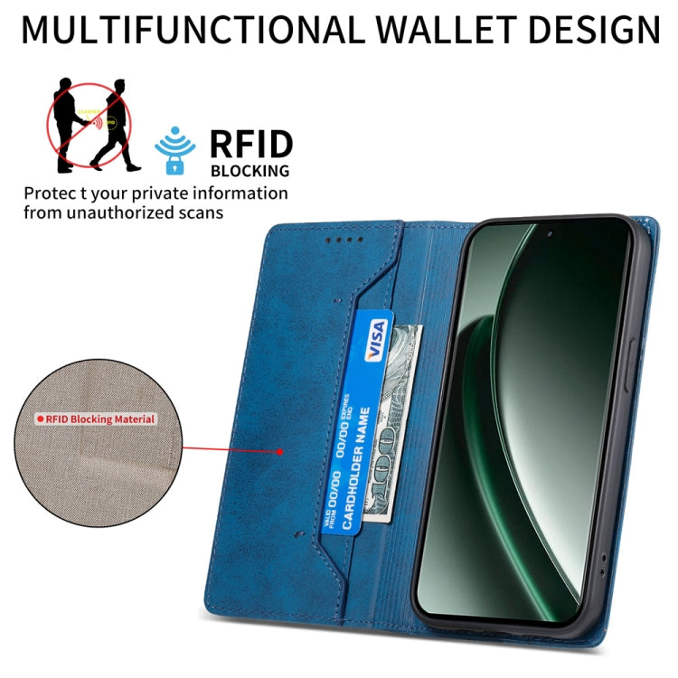 For Realme GT 6 Global Business Solid Color Magnetic RFID Leather Phone Case