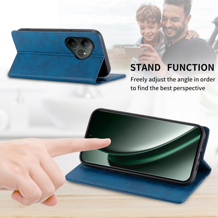 For Realme GT 6 Global Business Solid Color Magnetic RFID Leather Phone Case