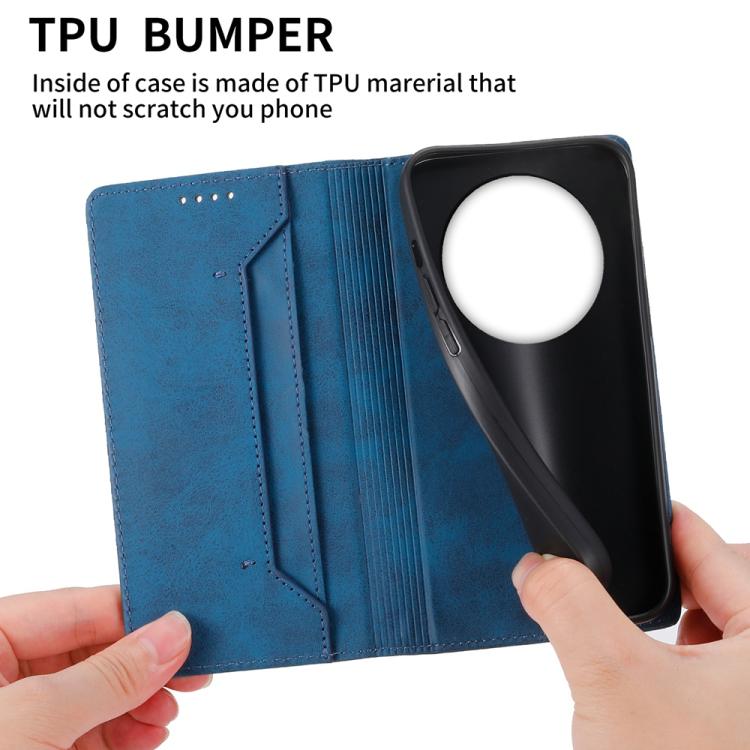 For Realme 13+ Business Solid Color Magnetic RFID Leather Phone Case