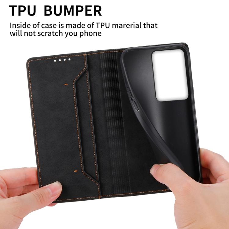 For Realme C75 / Realme 14x Business Solid Color Magnetic RFID Leather Phone Case