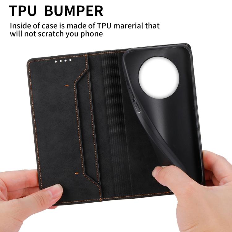 For Realme 14 Pro+ Business Solid Color Magnetic RFID Leather Phone Case
