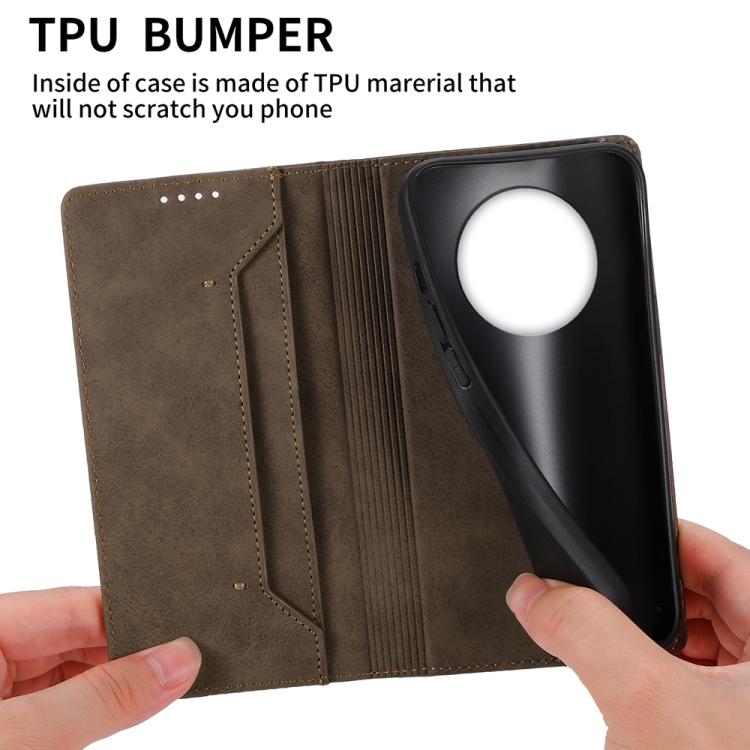 For Realme 14 Pro+ Business Solid Color Magnetic RFID Leather Phone Case