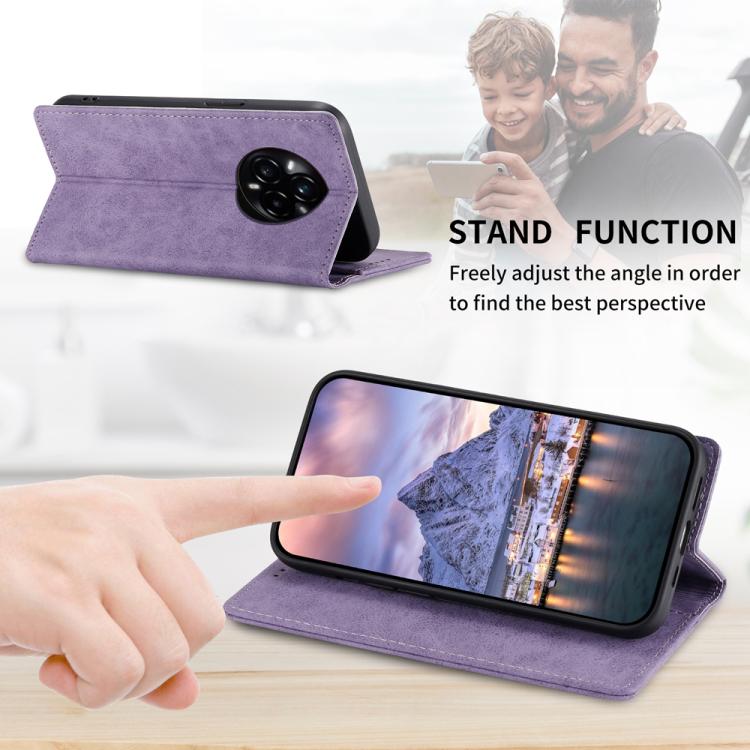 For Realme 14 Pro+ Business Solid Color Magnetic RFID Leather Phone Case