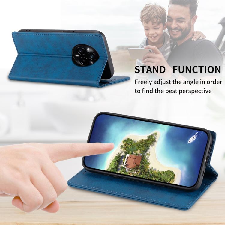 For Realme 14 Pro+ Business Solid Color Magnetic RFID Leather Phone Case