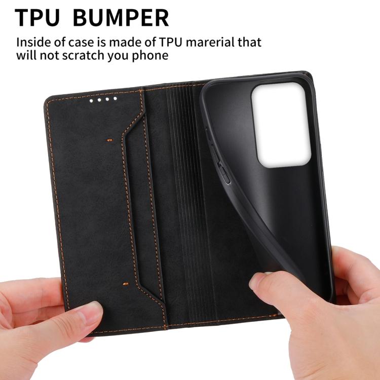 For Realme C85 5G / Realme 15x 5G Business Solid Color Magnetic RFID Leather Phone Case