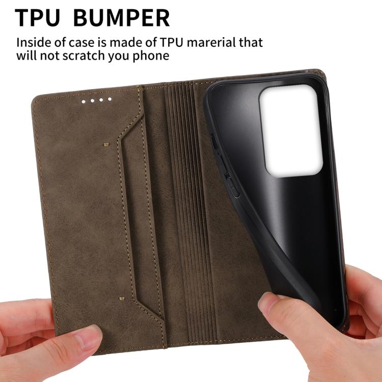 For Realme C85 5G / Realme 15x 5G Business Solid Color Magnetic RFID Leather Phone Case