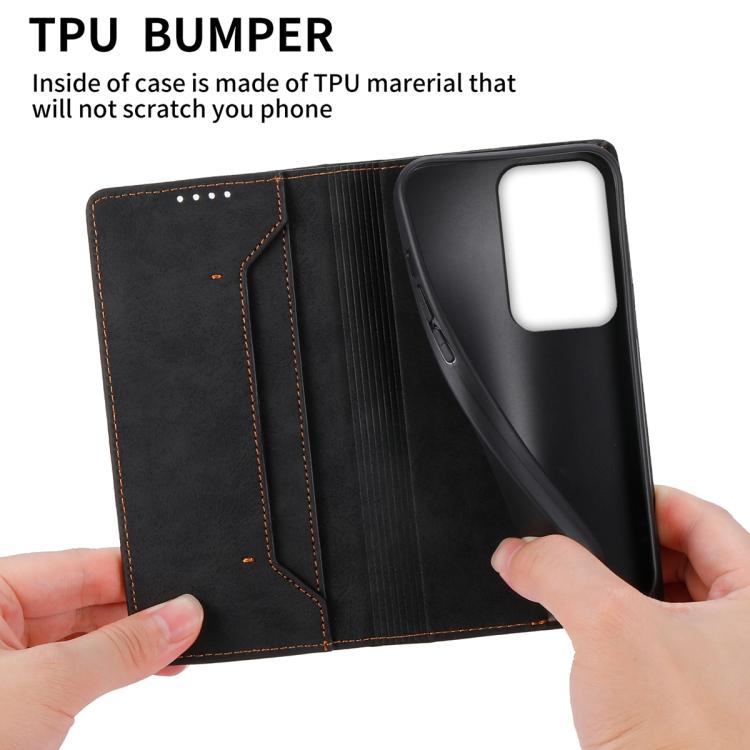 For Realme C85 Pro 4G Business Solid Color Magnetic RFID Leather Phone Case