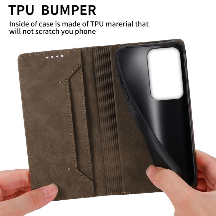 For Realme C85 Pro 4G Business Solid Color Magnetic RFID Leather Phone Case