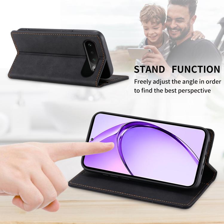 For Realme 16 5G Business Solid Color Magnetic RFID Leather Phone Case