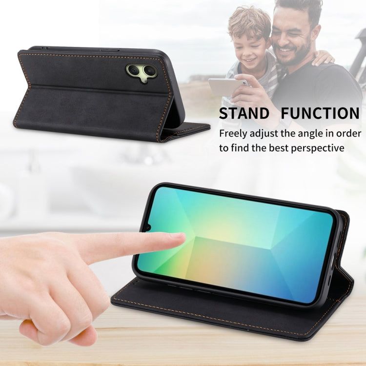 For Samsung Galaxy A06 4G / 5G / A07 4G Business Solid Color Magnetic RFID Leather Phone Case