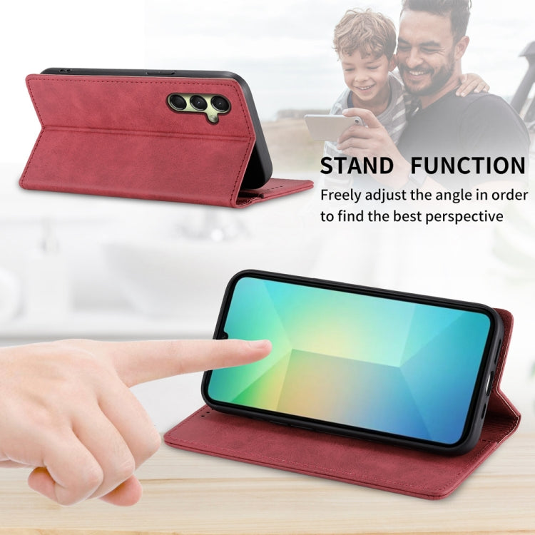 For Samsung Galaxy A26 5G / A16 / A17 4G Business Solid Color Magnetic RFID Leather Phone Case