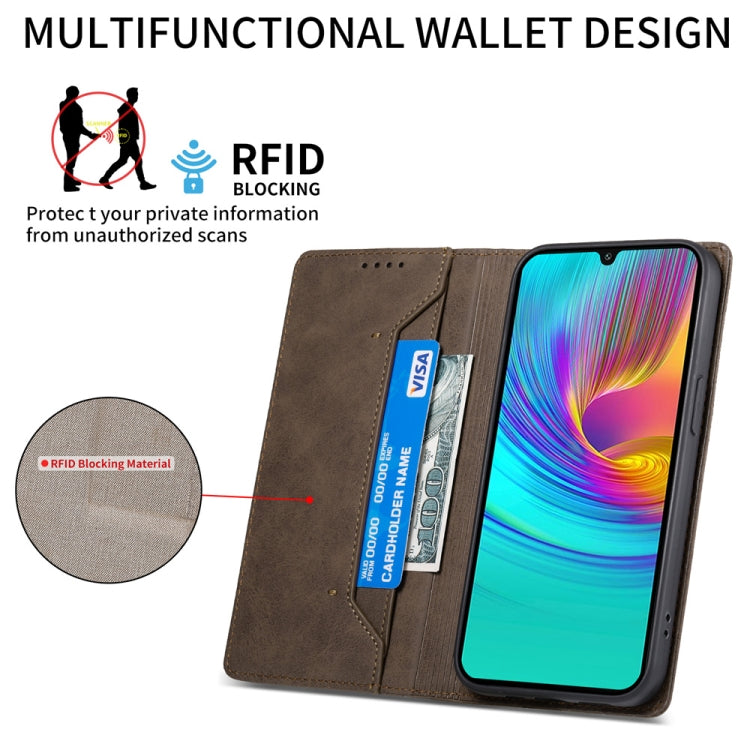 For Samsung Galaxy A26 5G / A16 / A17 4G Business Solid Color Magnetic RFID Leather Phone Case