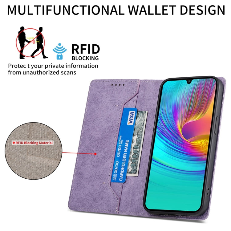 For Samsung Galaxy A26 5G / A16 / A17 4G Business Solid Color Magnetic RFID Leather Phone Case