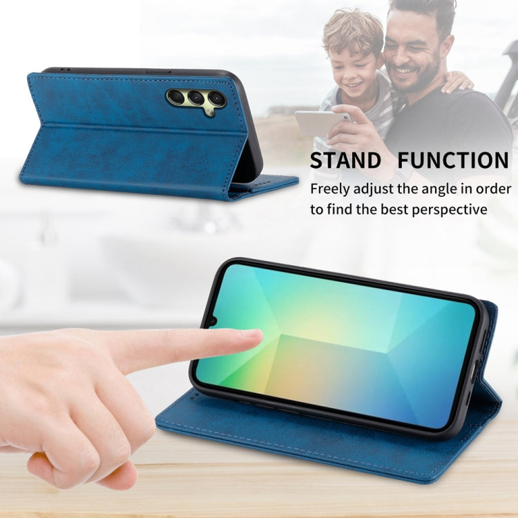 For Samsung Galaxy A26 5G / A16 / A17 4G Business Solid Color Magnetic RFID Leather Phone Case