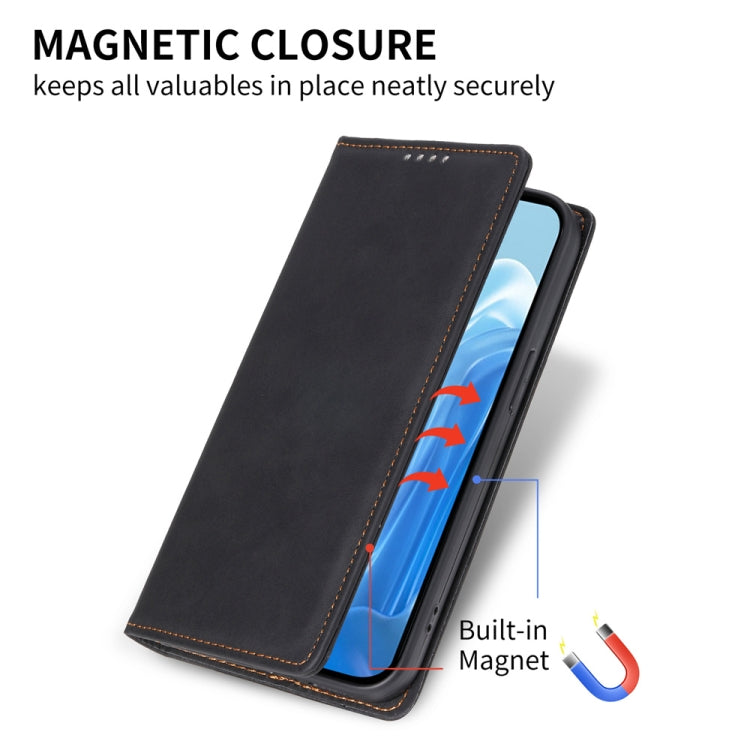 For Samsung Galaxy M35 Business Solid Color Magnetic RFID Leather Phone Case