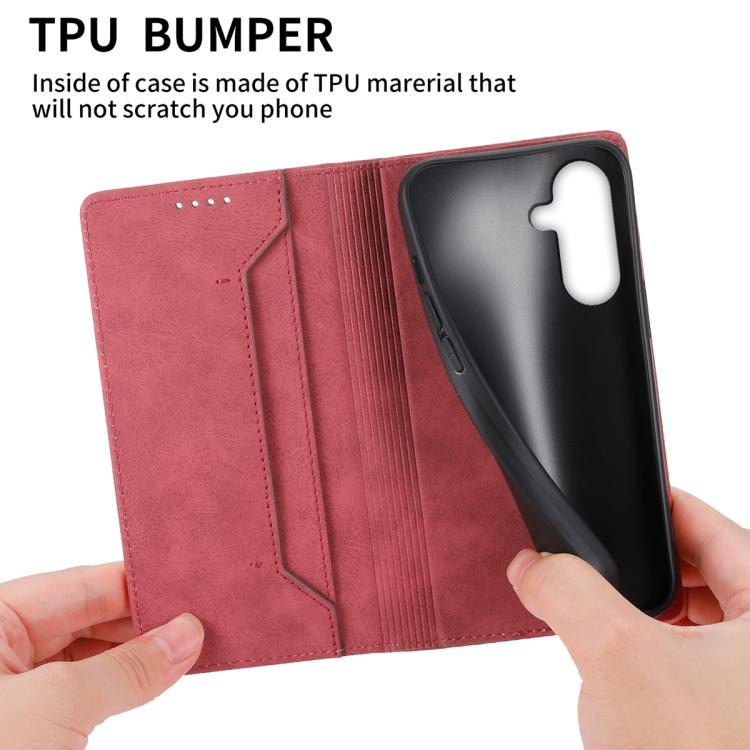 For Samsung Galaxy A37 5G Business Solid Color Magnetic RFID Leather Phone Case