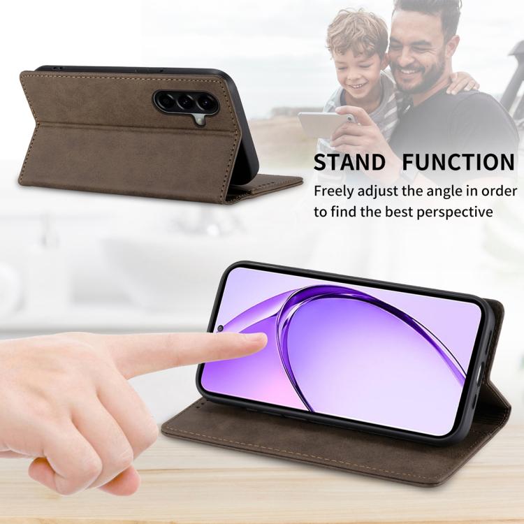 For Samsung Galaxy A37 5G Business Solid Color Magnetic RFID Leather Phone Case