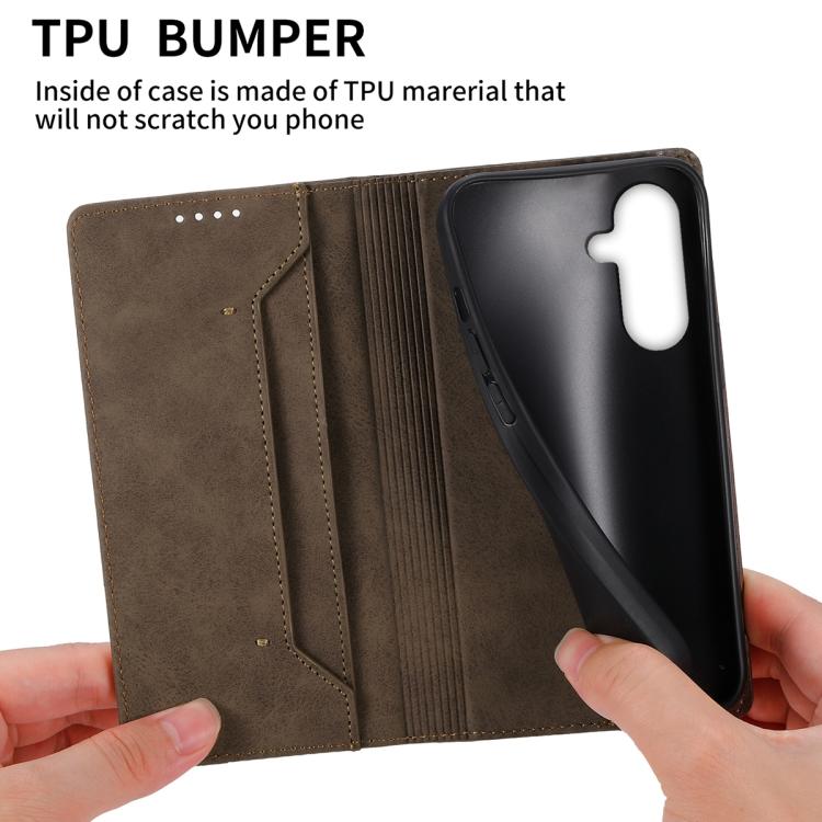 For Samsung Galaxy A37 5G Business Solid Color Magnetic RFID Leather Phone Case