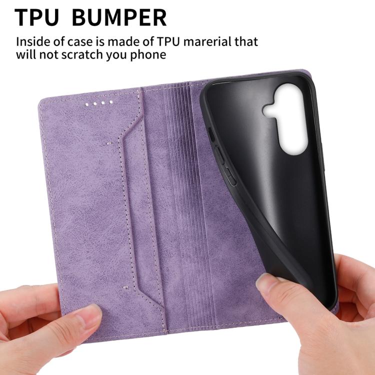 For Samsung Galaxy A37 5G Business Solid Color Magnetic RFID Leather Phone Case