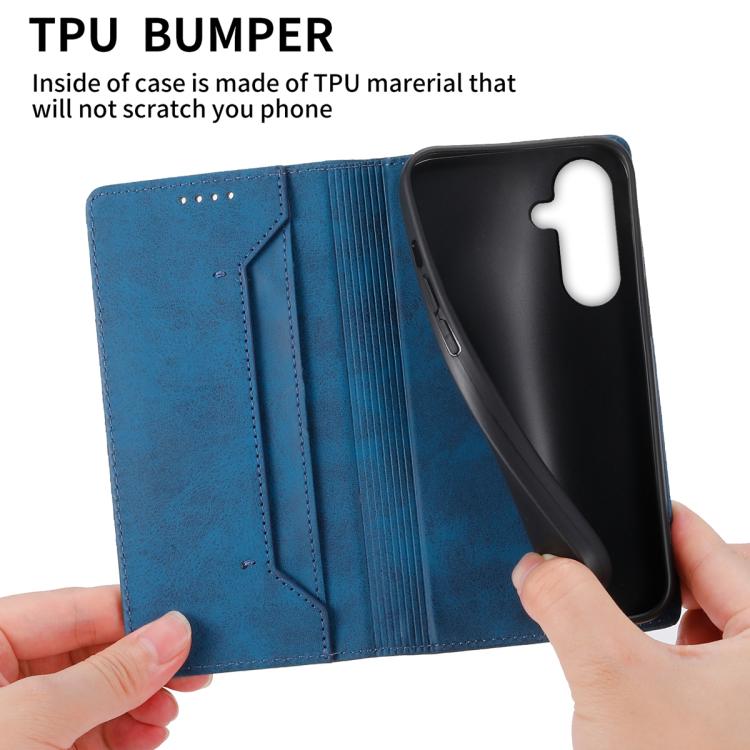 For Samsung Galaxy A57 5G Business Solid Color Magnetic RFID Leather Phone Case