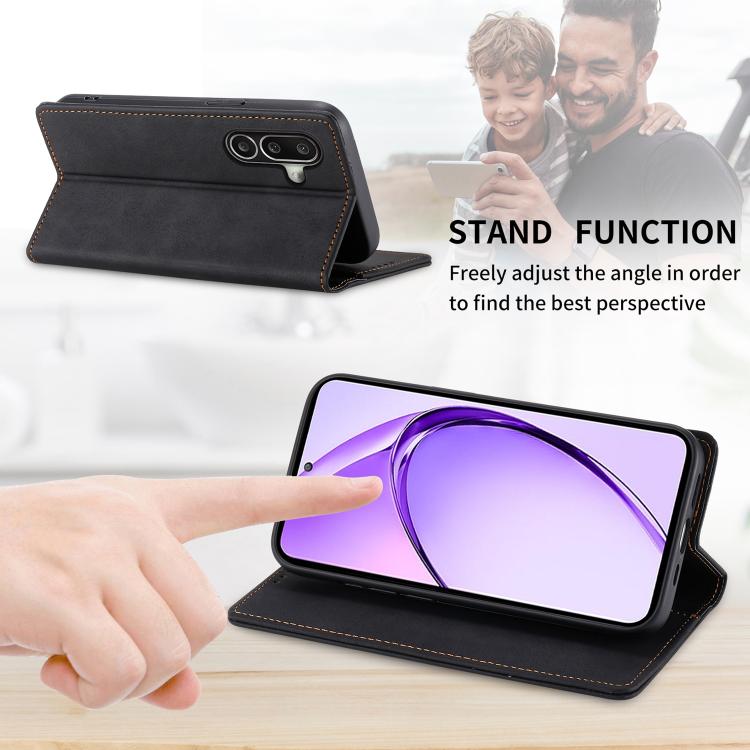 For Galaxy A27 5G Business Solid Color Magnetic RFID Leather Phone Case