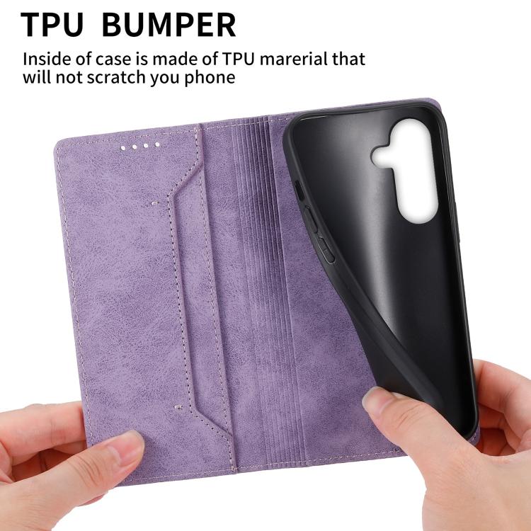 For Galaxy A27 5G Business Solid Color Magnetic RFID Leather Phone Case