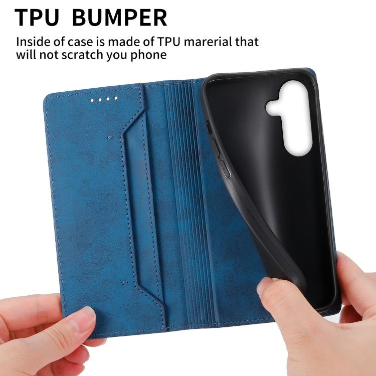 For Galaxy A27 5G Business Solid Color Magnetic RFID Leather Phone Case