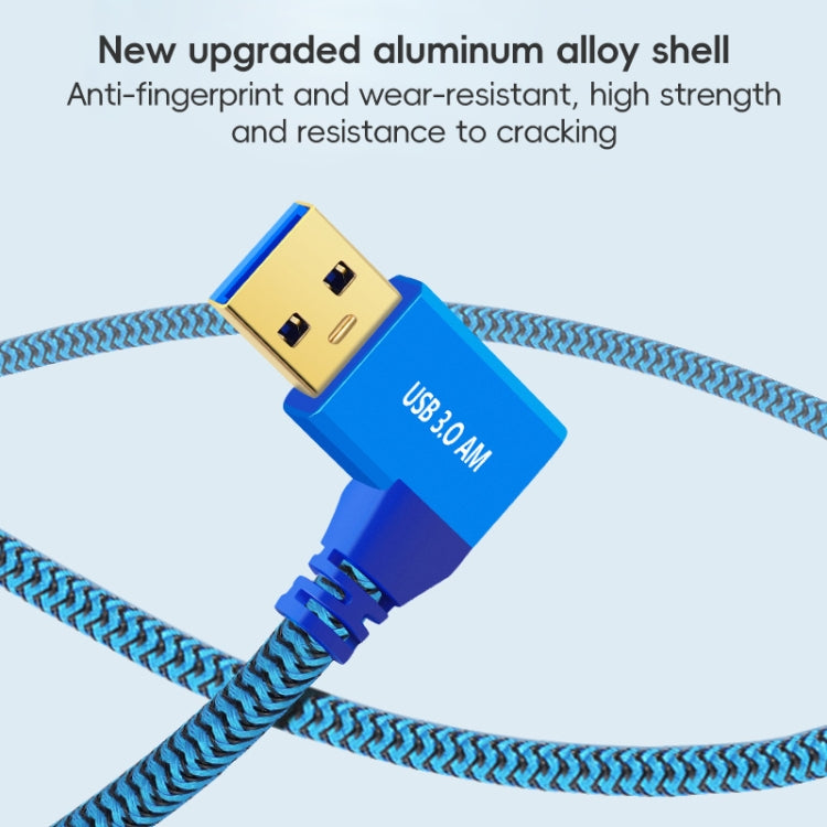 USB 3.0 Female To USB 3.0 Male Side Elbow Extension Cable for USB Disk Mouse / Keyboard / Printer, Length:1m