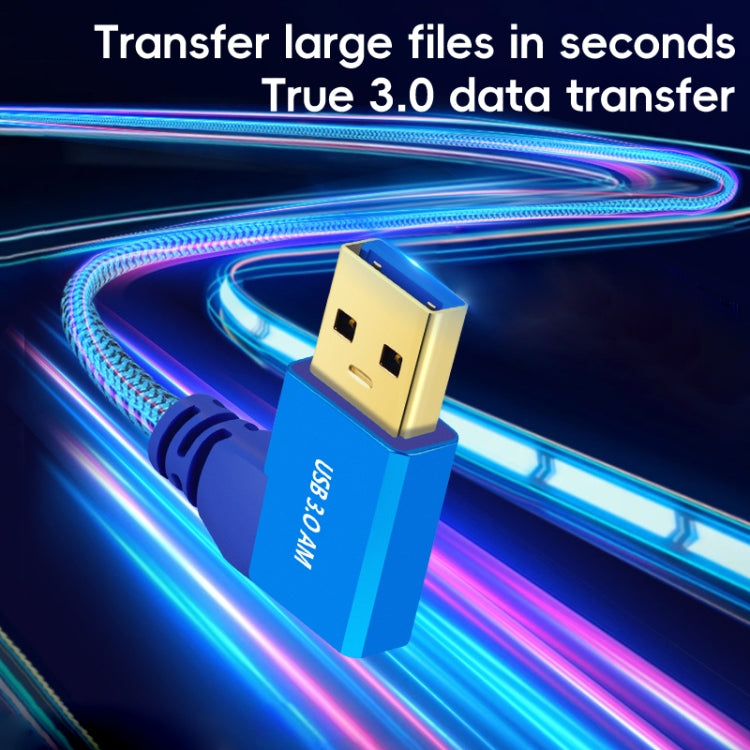 USB 3.0 Female To USB 3.0 Male Side Elbow Extension Cable for USB Disk Mouse / Keyboard / Printer, Length:1m