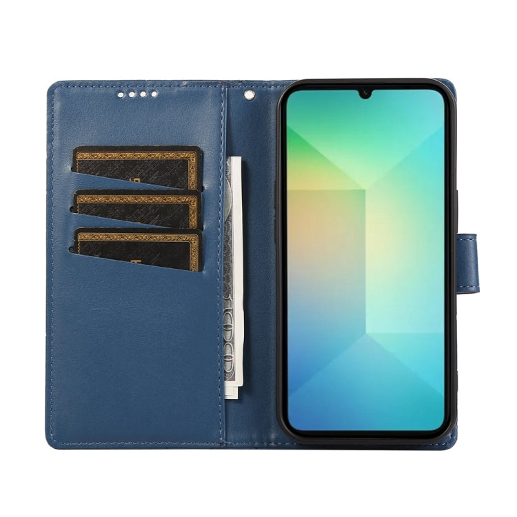 For Samsung Galaxy A06 4G / 5G / A07 4G PU Genuine Leather Texture Embossed Line Phone Case