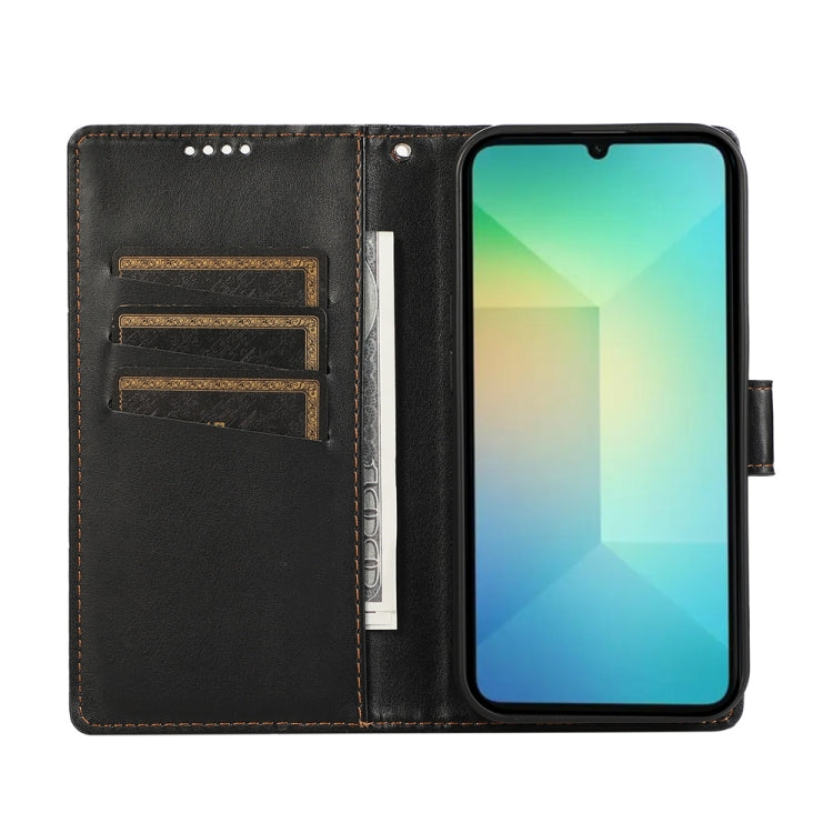For Samsung Galaxy A06 4G / 5G / A07 4G PU Genuine Leather Texture Embossed Line Phone Case