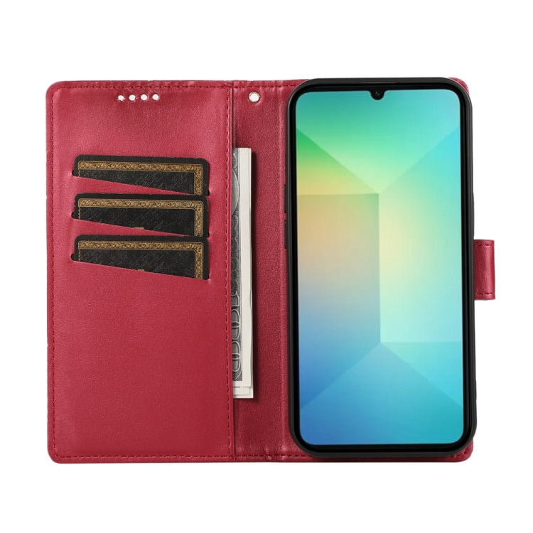 For Samsung Galaxy A06 4G / 5G / A07 4G PU Genuine Leather Texture Embossed Line Phone Case