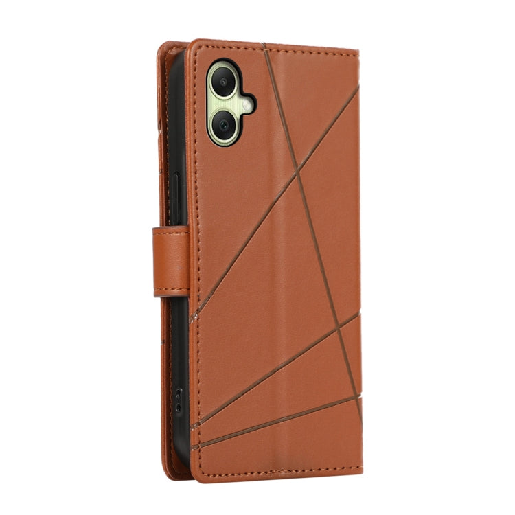 For Samsung Galaxy A06 4G / 5G / A07 4G PU Genuine Leather Texture Embossed Line Phone Case