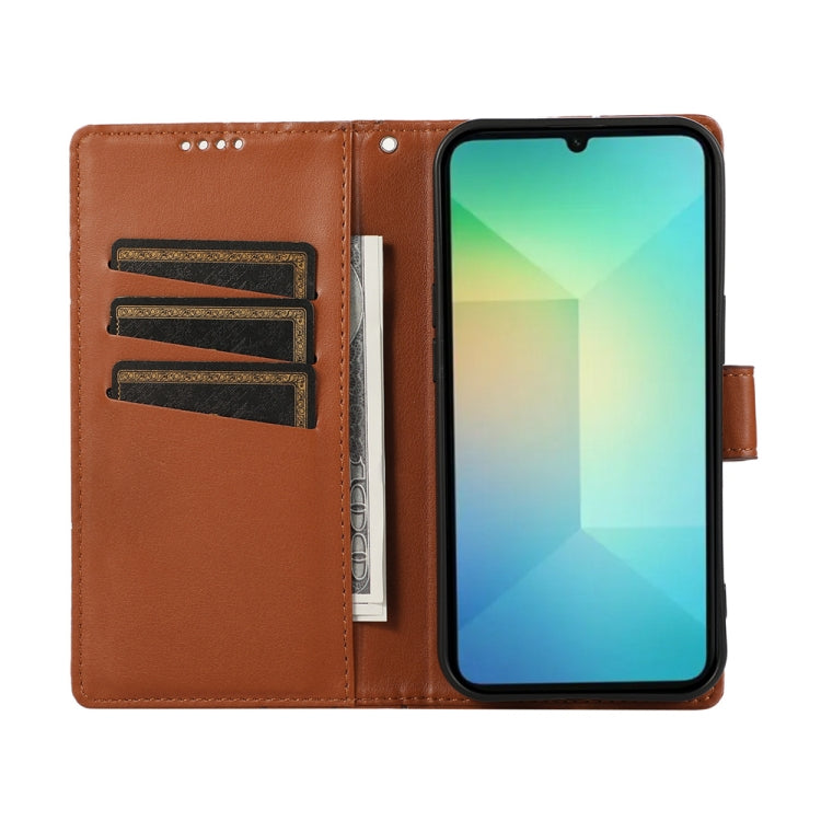 For Samsung Galaxy A06 4G / 5G / A07 4G PU Genuine Leather Texture Embossed Line Phone Case