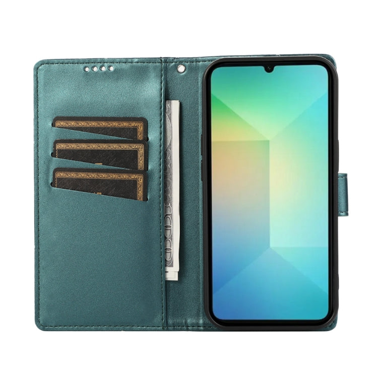 For Samsung Galaxy A06 4G / 5G / A07 4G PU Genuine Leather Texture Embossed Line Phone Case