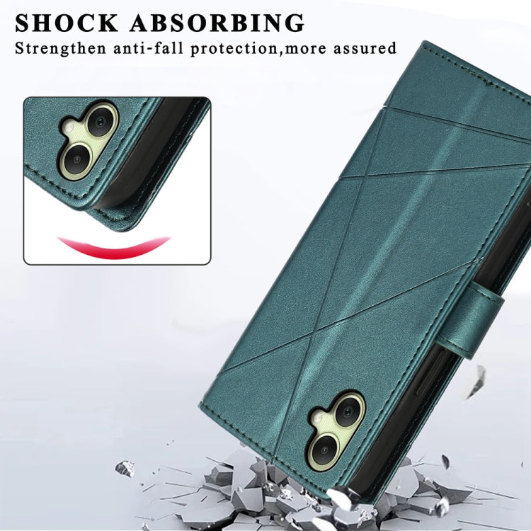 For Samsung Galaxy A06 4G / 5G / A07 4G PU Genuine Leather Texture Embossed Line Phone Case