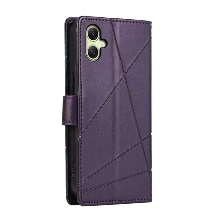 For Samsung Galaxy A06 4G / 5G / A07 4G PU Genuine Leather Texture Embossed Line Phone Case