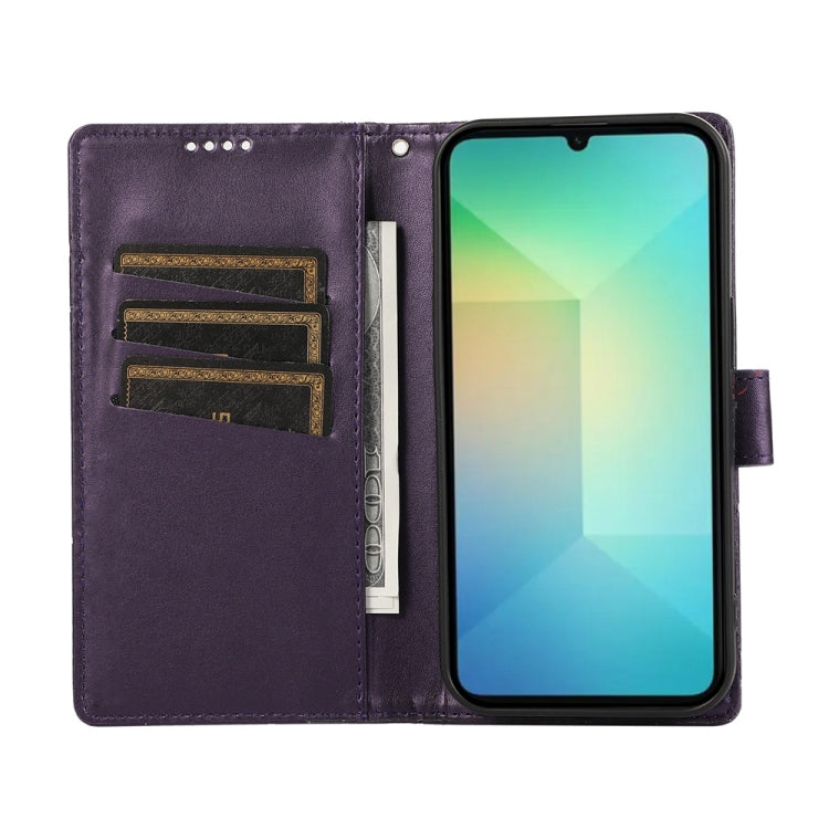 For Samsung Galaxy A06 4G / 5G / A07 4G PU Genuine Leather Texture Embossed Line Phone Case