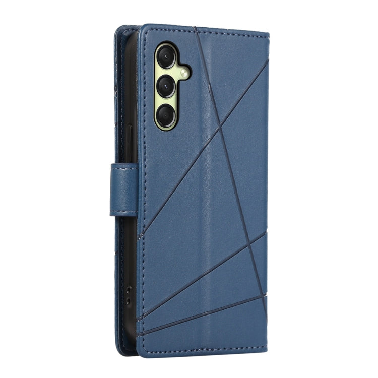 For Samsung Galaxy A26 5G / A16 / A17 4G PU Genuine Leather Texture Embossed Line Phone Case