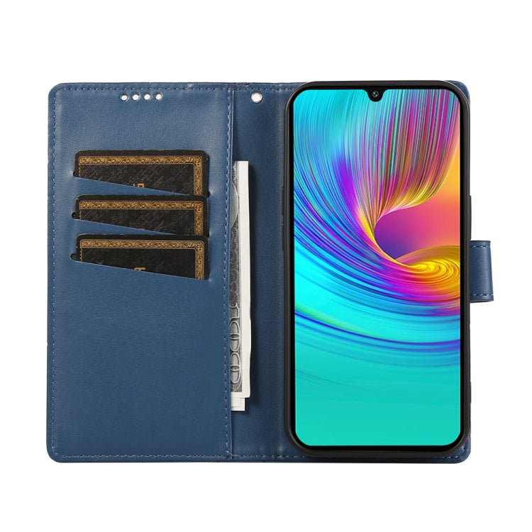 For Samsung Galaxy A26 5G / A16 / A17 4G PU Genuine Leather Texture Embossed Line Phone Case