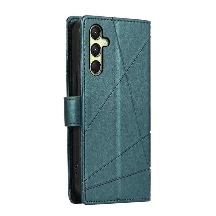 For Samsung Galaxy A26 5G / A16 / A17 4G PU Genuine Leather Texture Embossed Line Phone Case