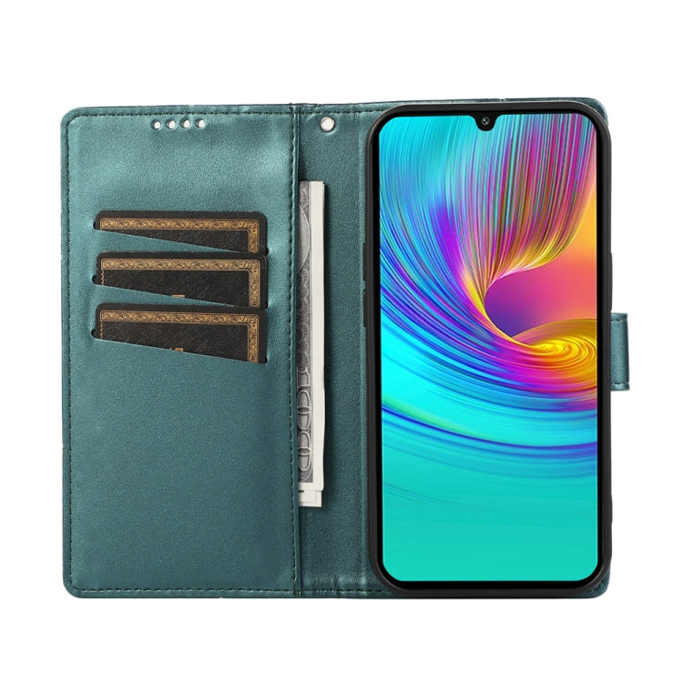 For Samsung Galaxy A26 5G / A16 / A17 4G PU Genuine Leather Texture Embossed Line Phone Case