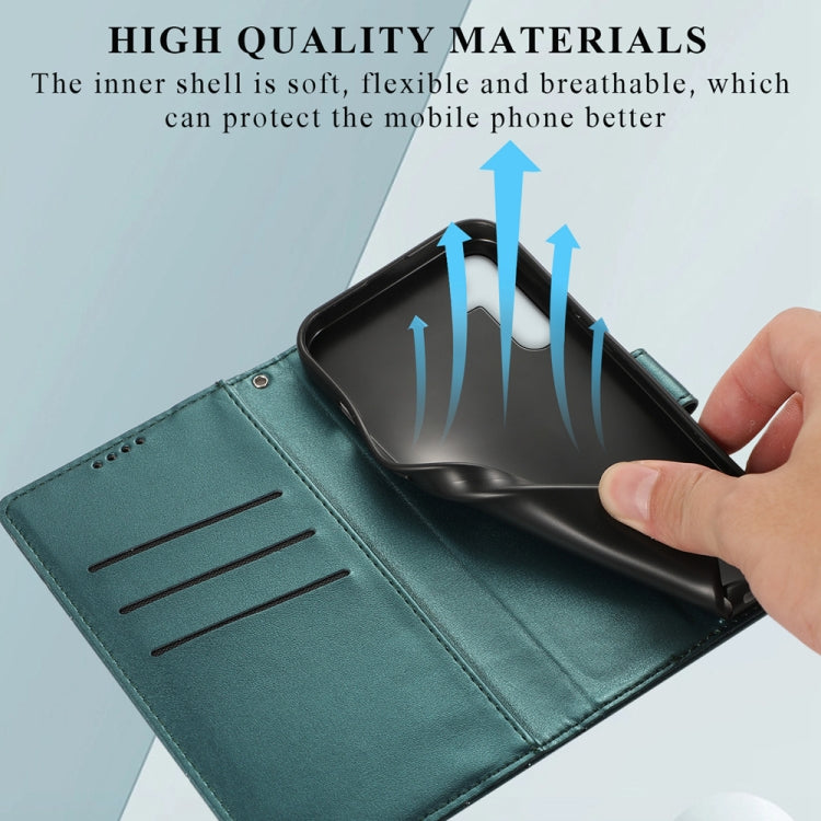 For Samsung Galaxy A26 5G / A16 / A17 4G PU Genuine Leather Texture Embossed Line Phone Case