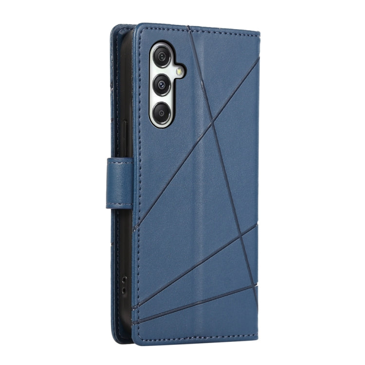 For Samsung Galaxy M35 PU Genuine Leather Texture Embossed Line Phone Case