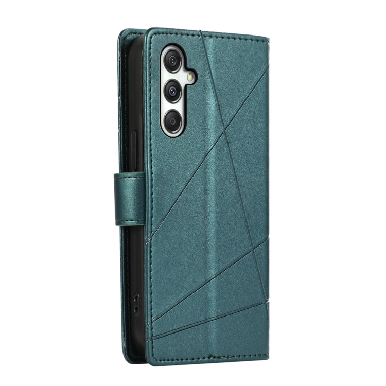 For Samsung Galaxy M35 PU Genuine Leather Texture Embossed Line Phone Case
